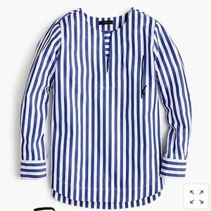 J Crew Women’s Petite Tunic In Bold Stripe Poplin